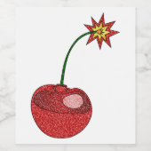Glitzer Cherry Bomb Weinetikett (Einzelnes Label)