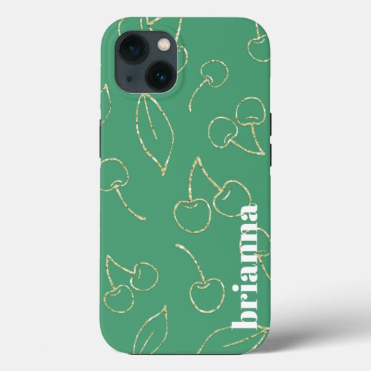 Glitzer Cherry Green Case-Mate iPhone Case (Rückseite)