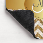Glitzer-Chevron-Monogramm-Mauspad Mousepad (Ecke)