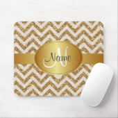 Glitzer-Chevron-Monogramm-Mauspad Mousepad (Mit Mouse)