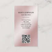 Glitzer Chic Afro American Braids Braiding QR Code Visitenkarte (Rückseite)