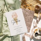 Glitzer Chic Watercolor Ice Cream Baby Dusche Einladung