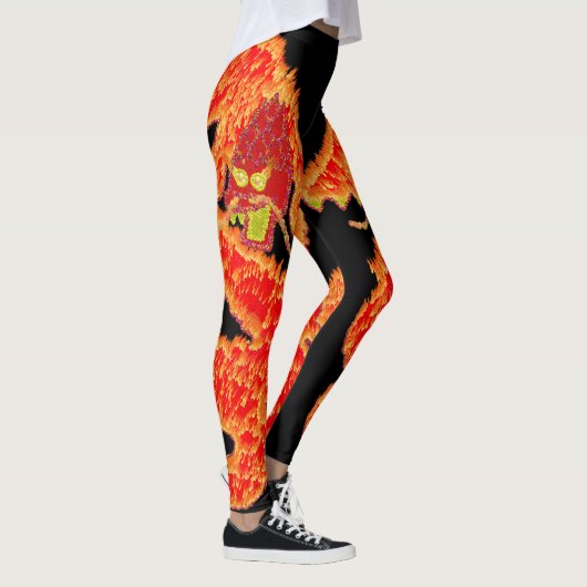 Glitzer Chinesischer Mondfest Neujahr des Drachen Leggings (Rechts)