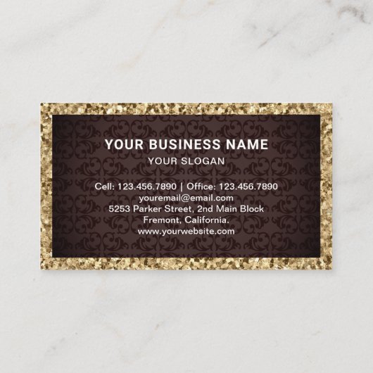 Glitzer Chocolate Cake Konditorei Koch Bäckerei Visitenkarte (Rückseite)