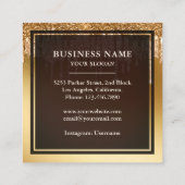 Glitzer Chocolate Tropfen Icing Cake Bäckerei Quadratische Visitenkarte (Rückseite)