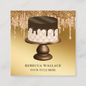 Glitzer Chocolate Tropfen Icing Cake Bäckerei Quadratische Visitenkarte (Vorderseite)