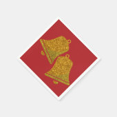 Glitzer Christmas Bells Napkins Serviette (Ecke)