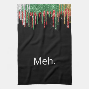 Glitzer Christmas Funny Geschirrtuch
