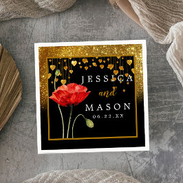 Glitzer Classy Wedding Cocktail Napkins Serviette