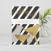 Glitzer Cocktail Party Einladungen (Stehend Vorderseite)