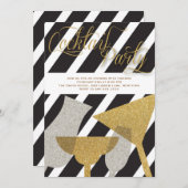 Glitzer Cocktail Party Einladungen (Vorne/Hinten)