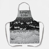 Glitzer Coins Schwarz und Silber Personalisiert Schürze (Vorderseite)