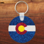 Glitzer Colorado Flag Schlüsselanhänger (Vorderseite)