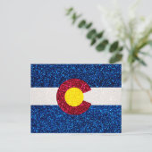 Glitzer Colorado-Flagge Postkarte (Stehend Vorderseite)