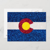 Glitzer Colorado-Flagge Postkarte (Vorne/Hinten)