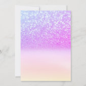 Glitzer Colorful Bokeh Ombre, Tiara Sweet 16 Party Einladung (Rückseite)