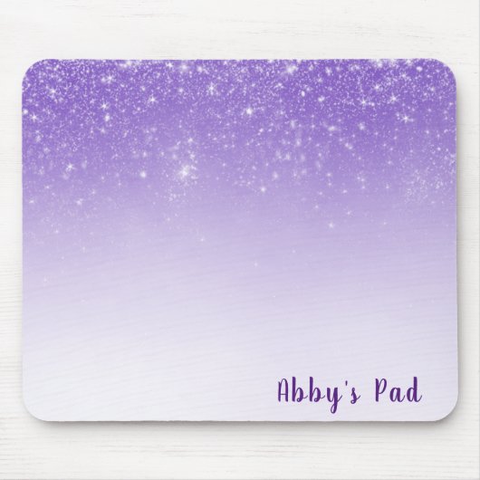 Glitzer Confetti auf Lila Mousepad (Vorne)