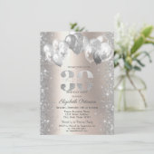 Glitzer Confetti Balloons Champagne 30. Geburtstag Einladung (Stehend Vorderseite)