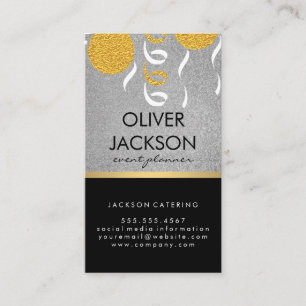 Glitzer Confetti Balloons Eventplaner Visitenkarte