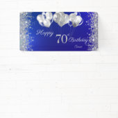 Glitzer Confetti Balloons Navy Blue 70. Geburtstag Banner (InSitu)