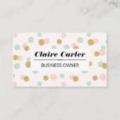 Glitzer Confetti | Chic Polka Dot Pattern Visitenkarte (Vorderseite)