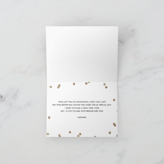 Glitzer Confetti Dankeschön Karte (Innenseite)