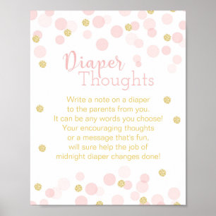 Glitzer Confetti "Diaper Gedanken" Poster