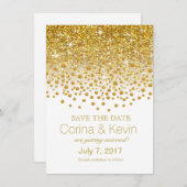 Glitzer Confetti Dusche Save the Date goldweiß (Vorne/Hinten)