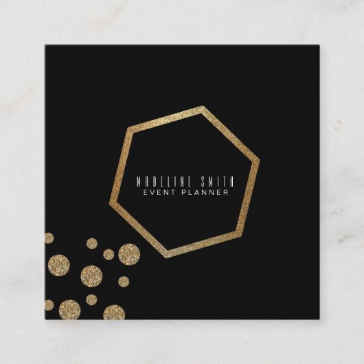 Glitzer Confetti Feminine Eventplaner Quadratische Visitenkarte (Vorderseite)