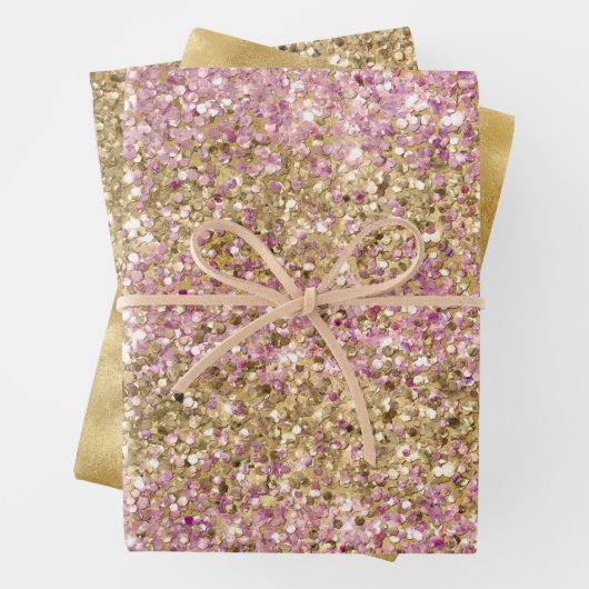 Glitzer Confetti Geschenkpapier Set (Beispiel)