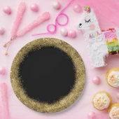 Glitzer Confetti | Gold- und Black-Circle Pappteller (Party)