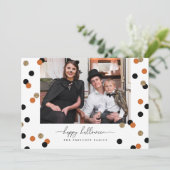 Glitzer Confetti Halloween Familienfoto-Karte Einladung (Stehend Vorderseite)