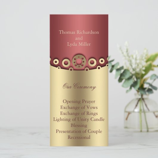 Glitzer Confetti Imitate Foil Wedding Programm (Stehend Vorderseite)