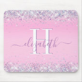 Glitzer Confetti Pink Monogram Mousepad (Vorne)