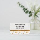 Glitzer Confetti | Polka Dot | Goldgrenze Visitenkarte (Stehend Vorderseite)
