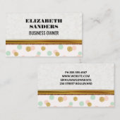Glitzer Confetti | Polka Dot | Goldgrenze Visitenkarte (Vorne/Hinten)