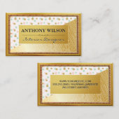 Glitzer Confetti | Polka Dots |Holzkörnerlinien Visitenkarte (Vorne/Hinten)