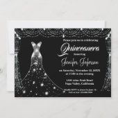 Glitzer Confetti Quinceanera Einladung (Vorderseite)