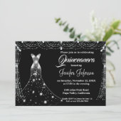 Glitzer Confetti Quinceanera Einladung (Stehend Vorderseite)