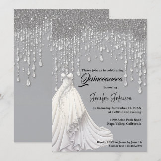 Glitzer Confetti Quinceanera Einladung