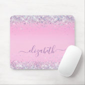 Glitzer Confetti Rosa Personalisierte Maus Pad Mousepad (Mit Mouse)