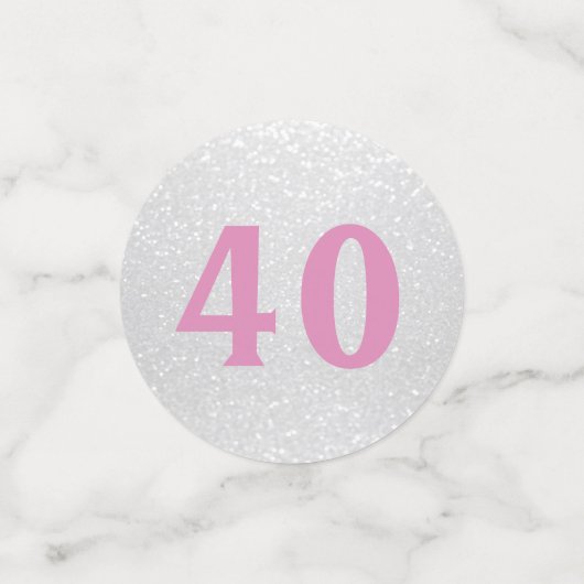 Glitzer Confetti - Rosa und Weiß Konfetti (Klein Vorderseite)