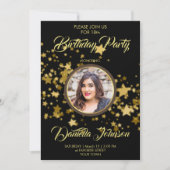 Glitzer Confetti Sterne Custom Foto Geburtstag Einladung (Vorderseite)