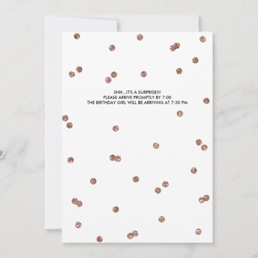 Glitzer Confetti Überraschung Party Einladung (Rückseite)