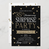 Glitzer Confetti Überraschung Party zum 35. Jahres Einladung (Vorne/Hinten)