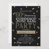 Glitzer Confetti Überraschung Party zum 60. Jahres Einladung (Vorderseite)