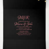 Glitzer Confetti Wedding Dreifach Gefaltete Einladung (Innenseite Mitte)