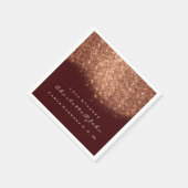 Glitzer Copper Burgundy White Vielen Dank Serviette (Ecke)