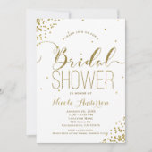 Glitzer Corners BRAUTPARTY für White & Gold Einladung (Vorderseite)