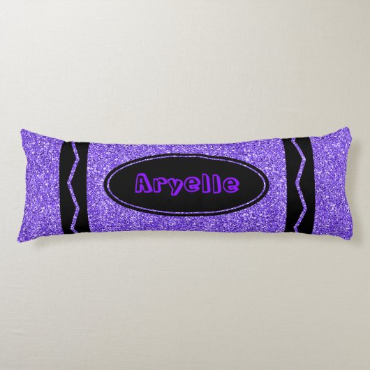 Glitzer Crayon Individuelle Name Kissen (Vorderseite)